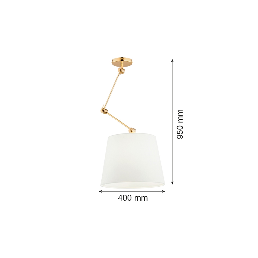 Argon 4895 - Lühter ZAKYNTOS PLUS 1xE27/15W/230V valge/kuldne