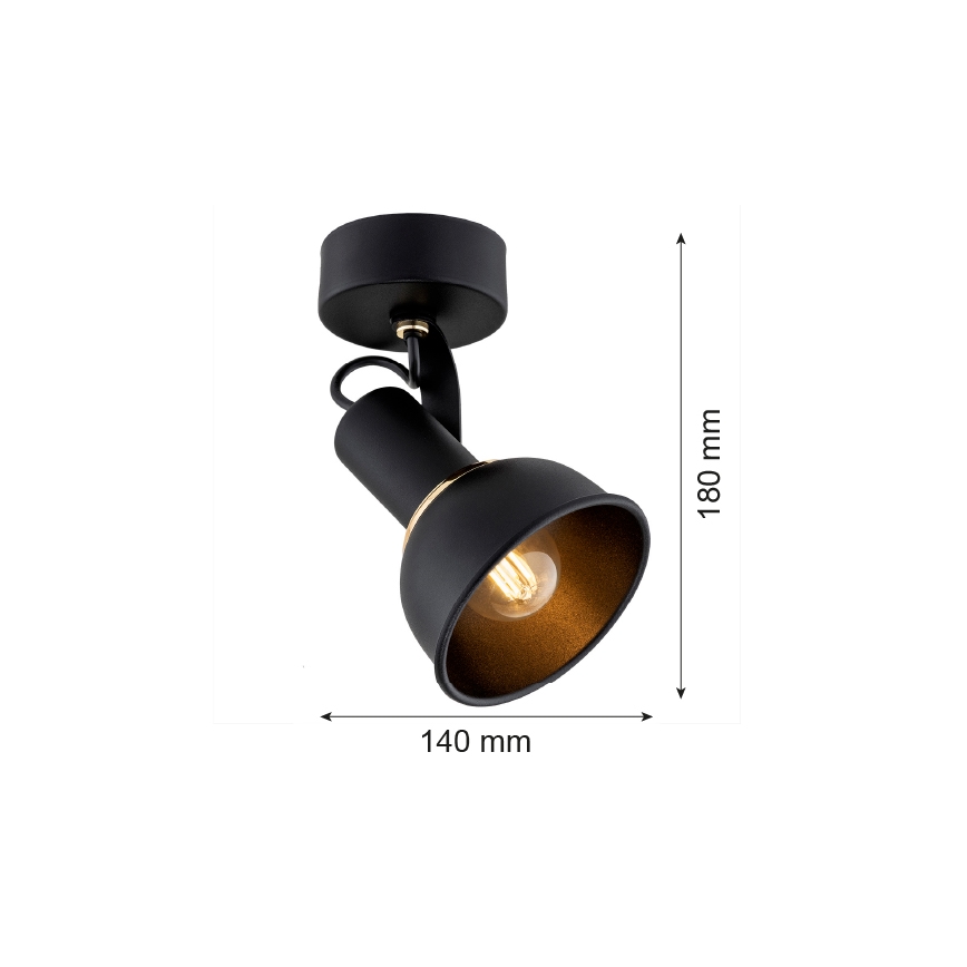 Argon 4900 - Kohtvalgusti TWIST 1xE14/7W/230V must/kuldne