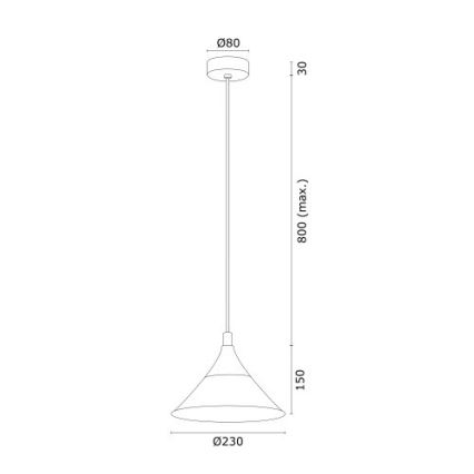 Argon 4903 - Lühter MASSETO 1xE27/15W/230V must/kuldne