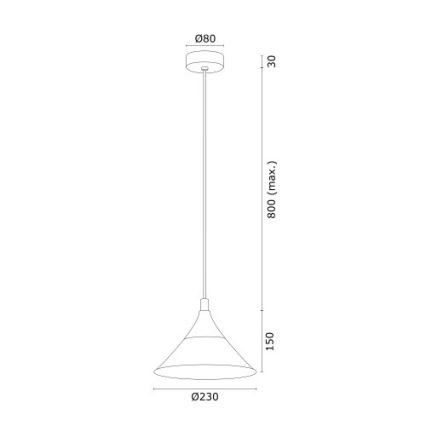 Argon 4903 - Lühter MASSETO 1xE27/15W/230V must/kuldne