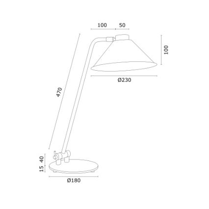 Argon 4996 - Laualamp GABIAN 1xE27/15W/230V valge