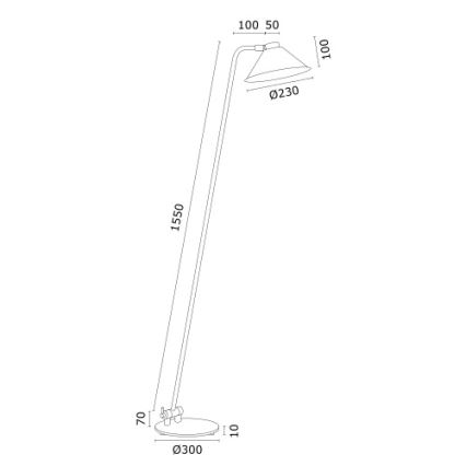 Argon 4999 - Põrandalamp GABIAN 1xE27/15W/230V must