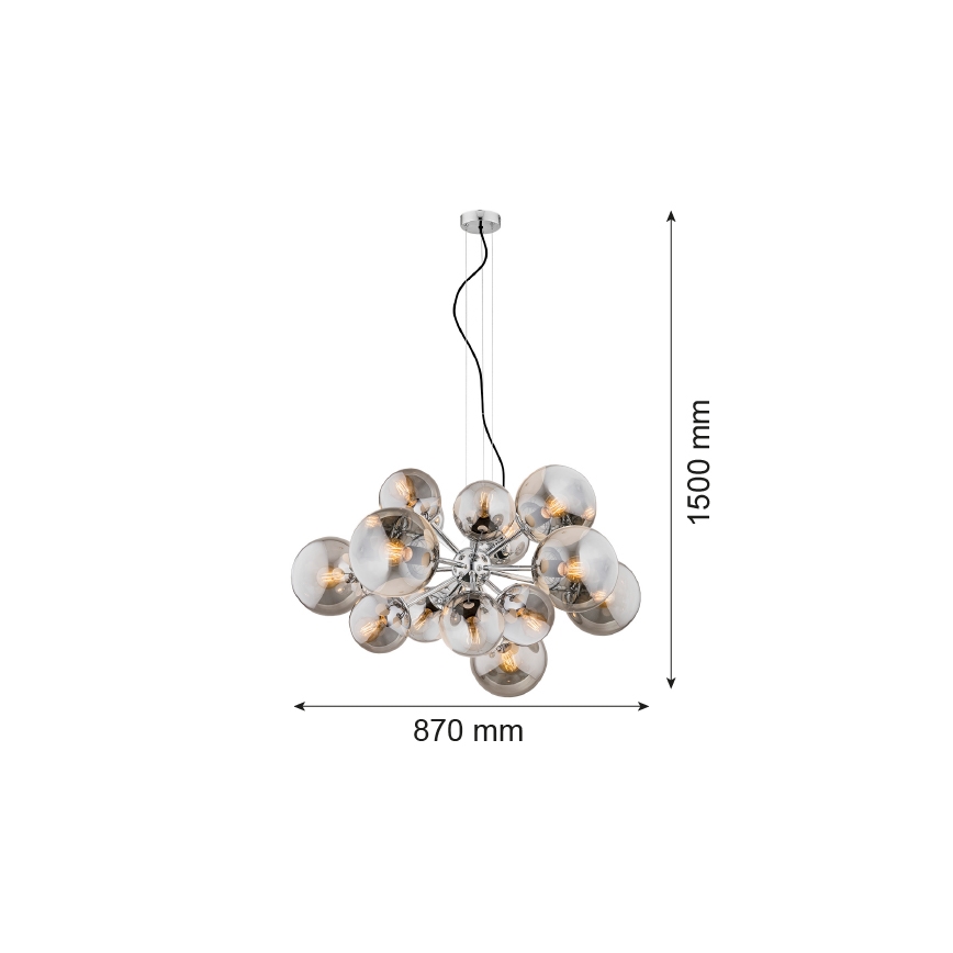 Argon 5022 - Lühter SATELITE 15xE27/15W/230V läikiv kroom