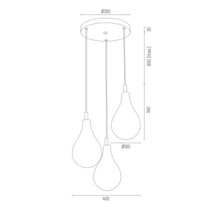 Argon 6105 - Lühter OAKLAND 3xG9/6W/230V must