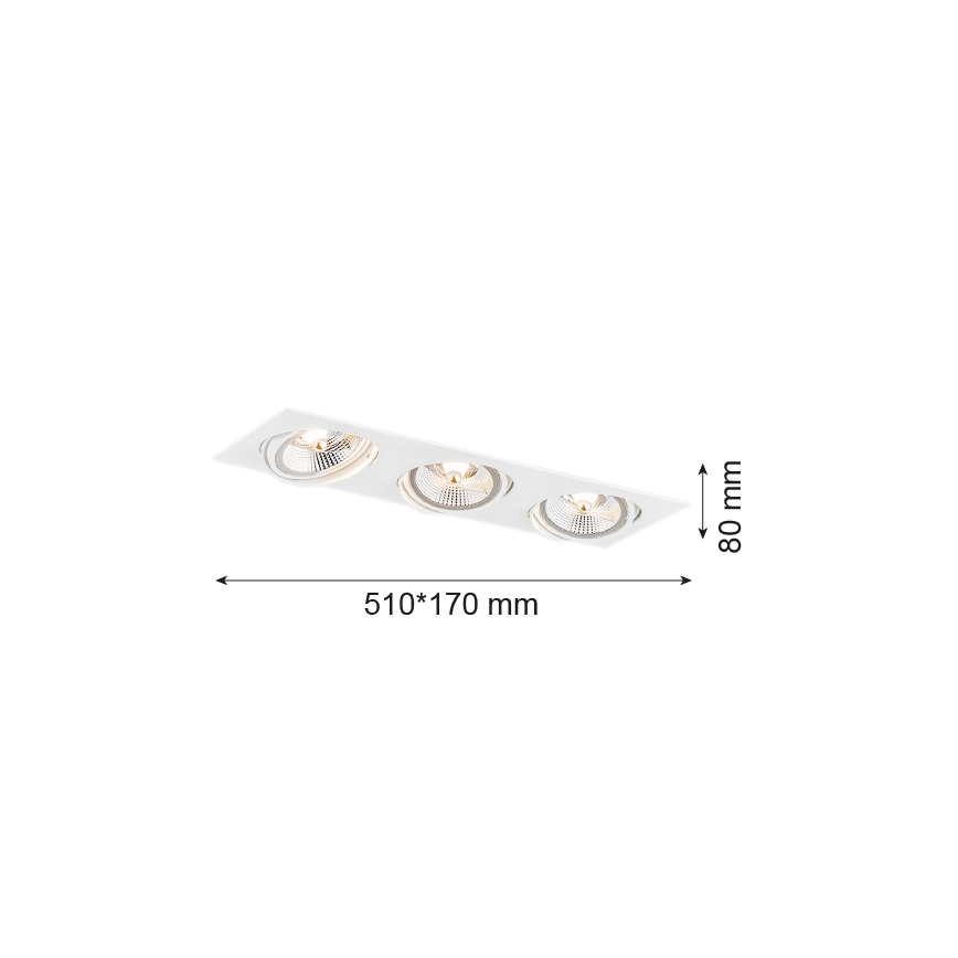 Argon 6115 - Süvistatav valgusti OLIMP 3xGU10-AR111/12W/230V valge