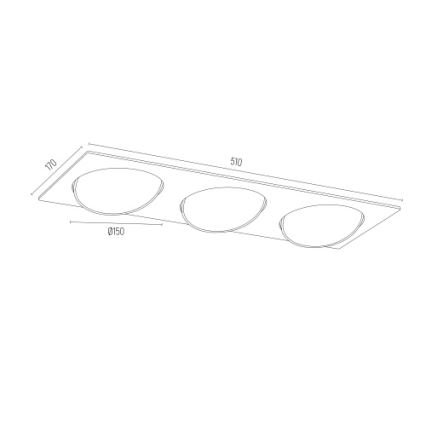 Argon 6116 BZ - Süvistatav valgusti OLIMP 3xGU10-AR111/12W/230V must