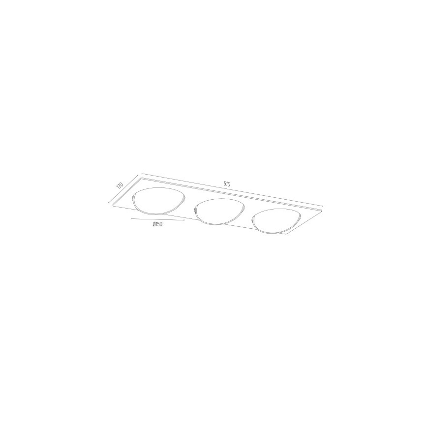 Argon 6116 BZ - Süvistatav valgusti OLIMP 3xGU10-AR111/12W/230V must