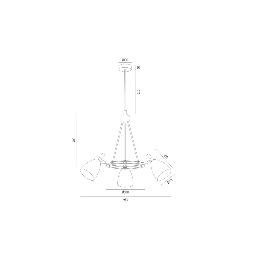 Argon 6148 - Lühter CHARLOTTE 3xE27/15W/230V valge/kuldne