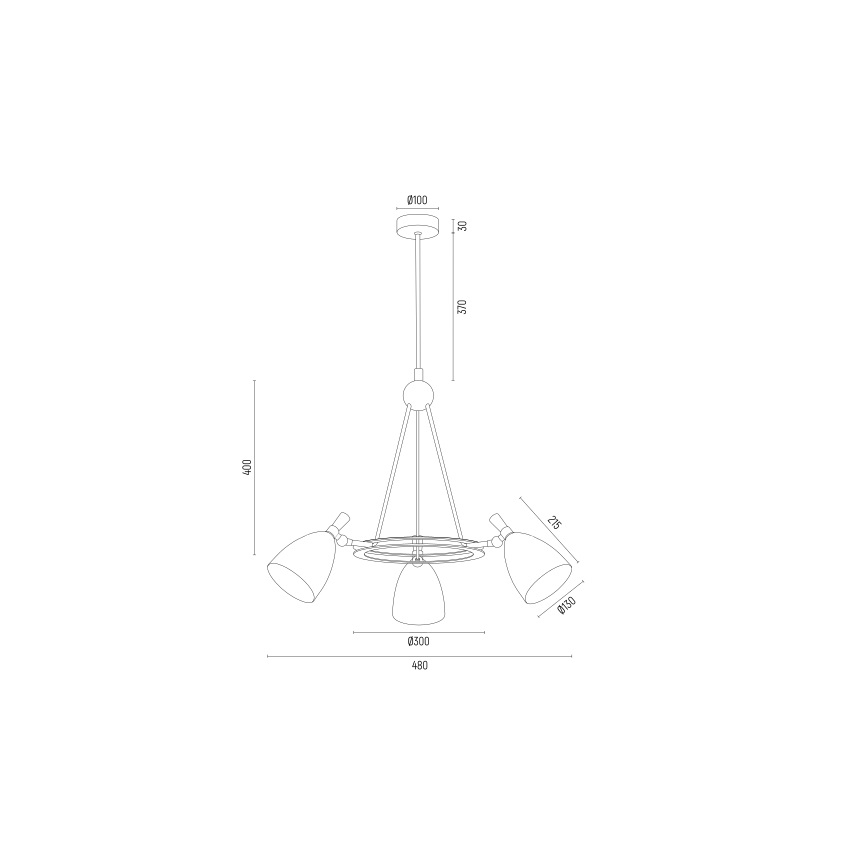 Argon 6149 - Lühter CHARLOTTE 3xE27/15W/230V must/kuldne