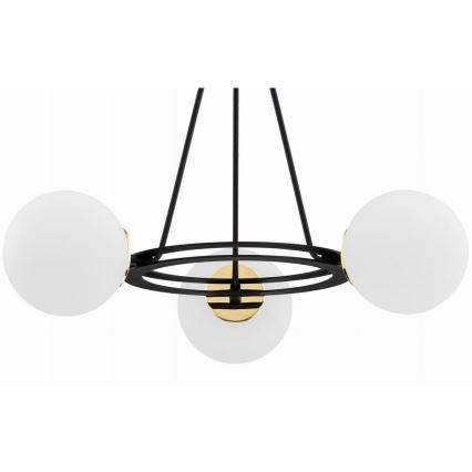 Argon 6150 - Lühter AMALFI 3xE27/15W/230V must/valge