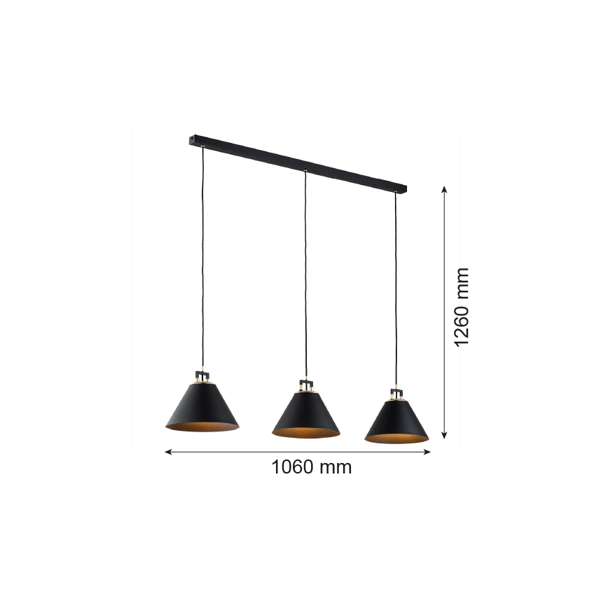 Argon 6174 - Lühter ORTE 3xE27/15W/230V must