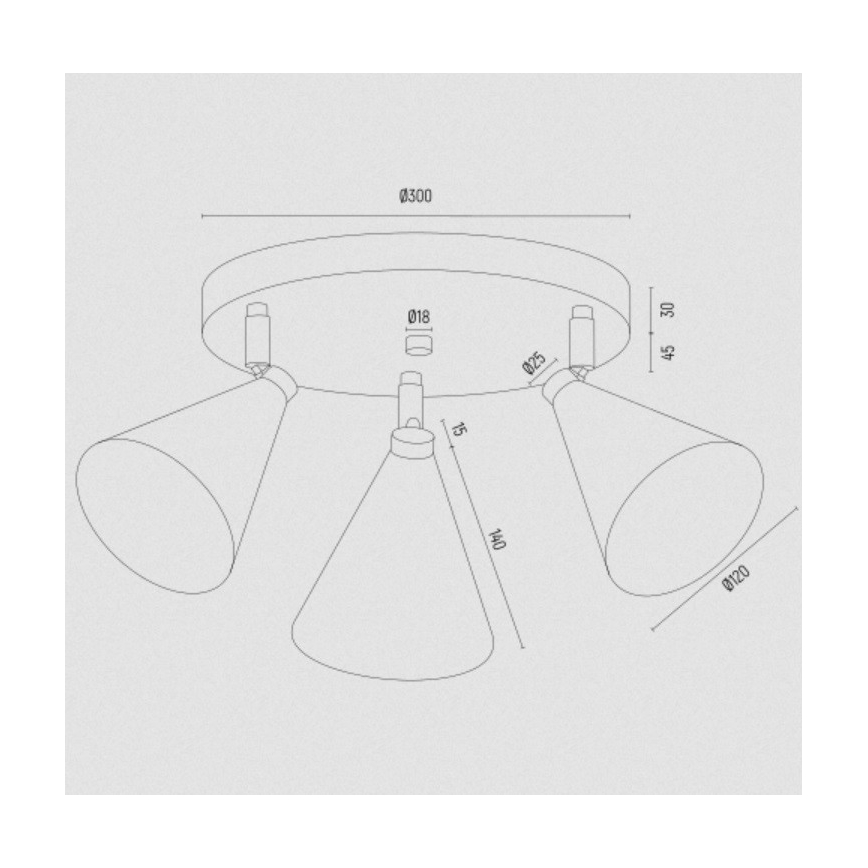 Argon 6262 - Kohtvalgusti LUCINDA 3xE14/7W/230V must/kuldne