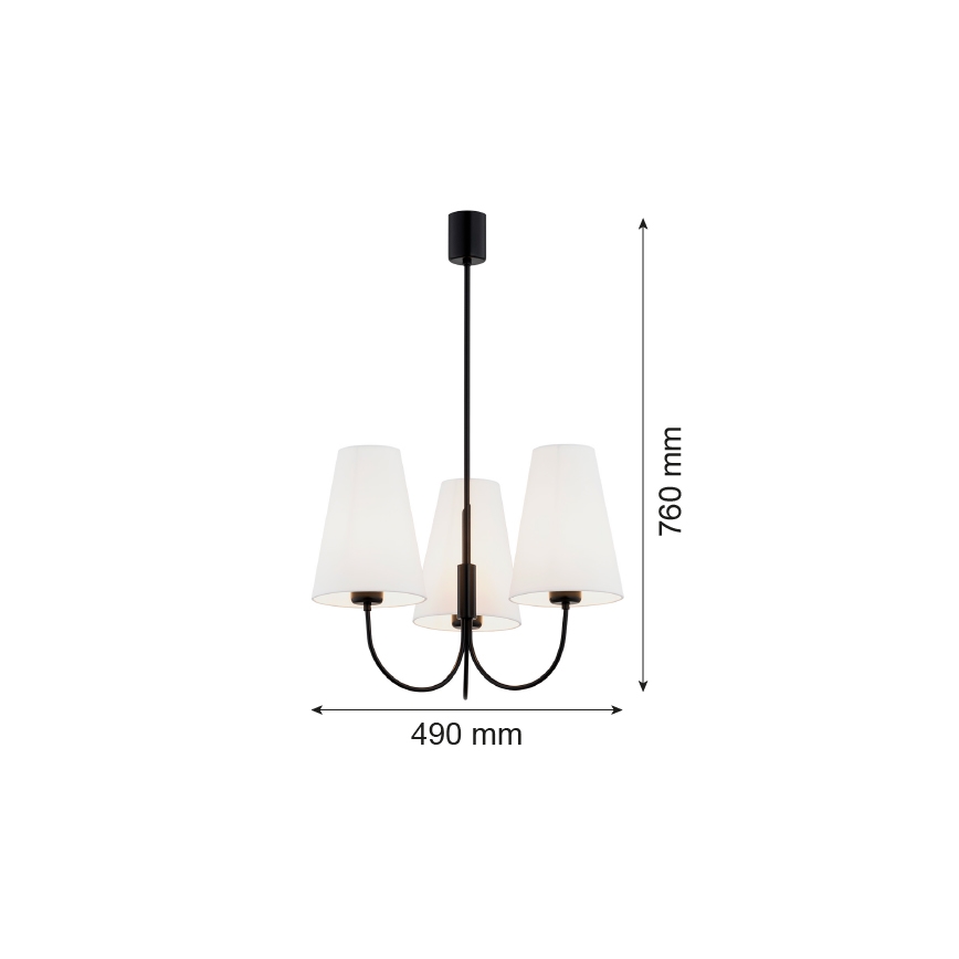 Argon 6268 - Ripplühter SAFIANO 3xE27/15W/230V must