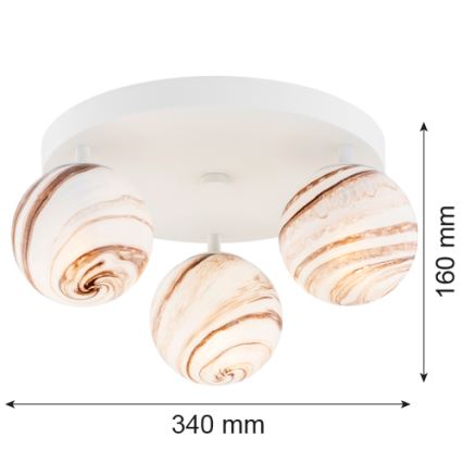 Argon 6291 - Laevalgusti FABIO 3xE14/7W/230V alabaster valge