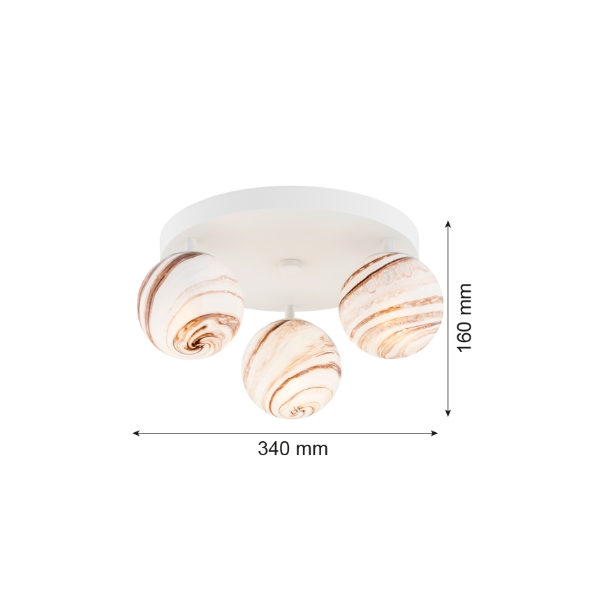 Argon 6291 - Laevalgusti FABIO 3xE14/7W/230V alabaster valge