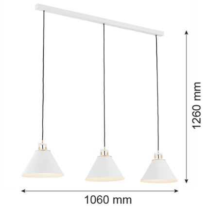 Argon 6291 - Laevalgusti FABIO 3xE14/7W/230V alabaster valge