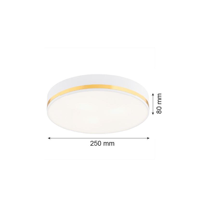 Argon 7034 - Laevalgusti AMORE 2xE27/15W/230V diameeter 25 cm valge/kuldne