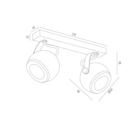 Argon 7038 - Kohtvalgusti KOS PLUS 2xGU10/5W/230V valge/kuldne