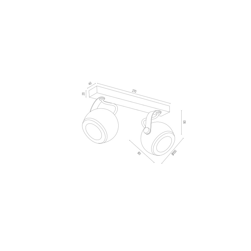 Argon 7038 - Kohtvalgusti KOS PLUS 2xGU10/5W/230V valge/kuldne