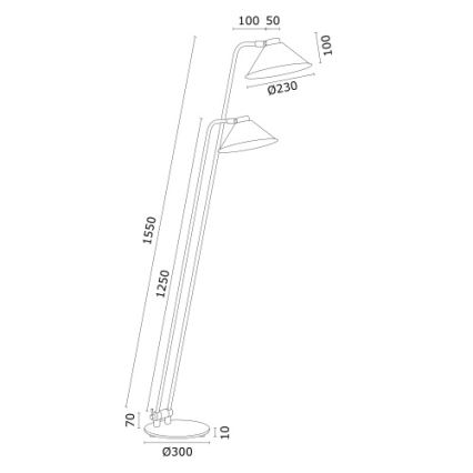 Argon 7074 - Põrandalamp GABIAN 2xE27/15W/230V valge