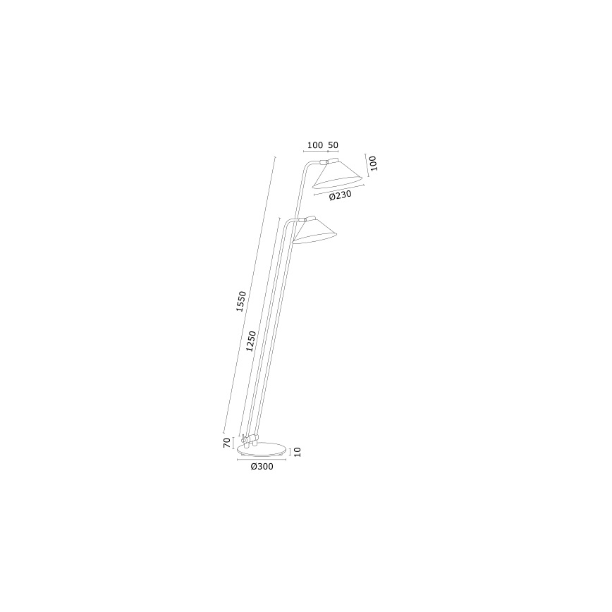 Argon 7074 - Põrandalamp GABIAN 2xE27/15W/230V valge