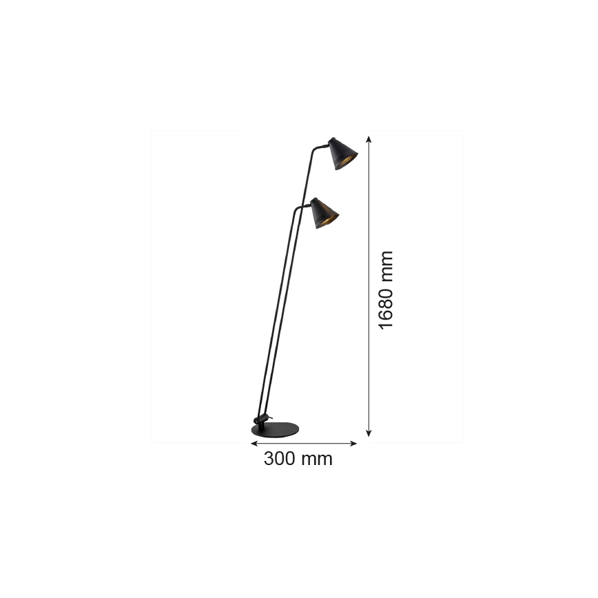 Argon 7077 - Põrandalamp AVALONE 2xE27/15W/230V must