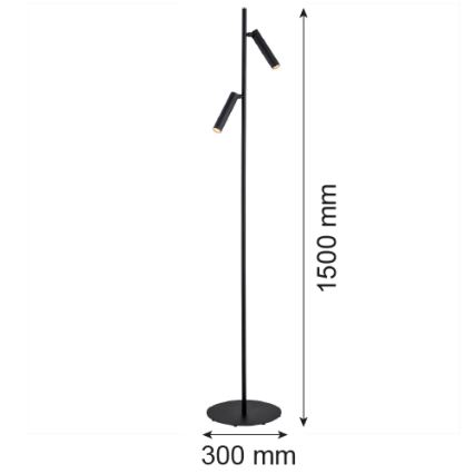 Argon 7082 - Põrandalamp TORRE 2xG9/6W/230V must