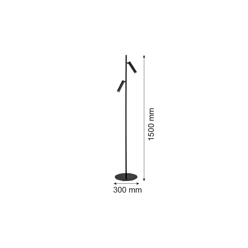 Argon 7082 - Põrandalamp TORRE 2xG9/6W/230V must