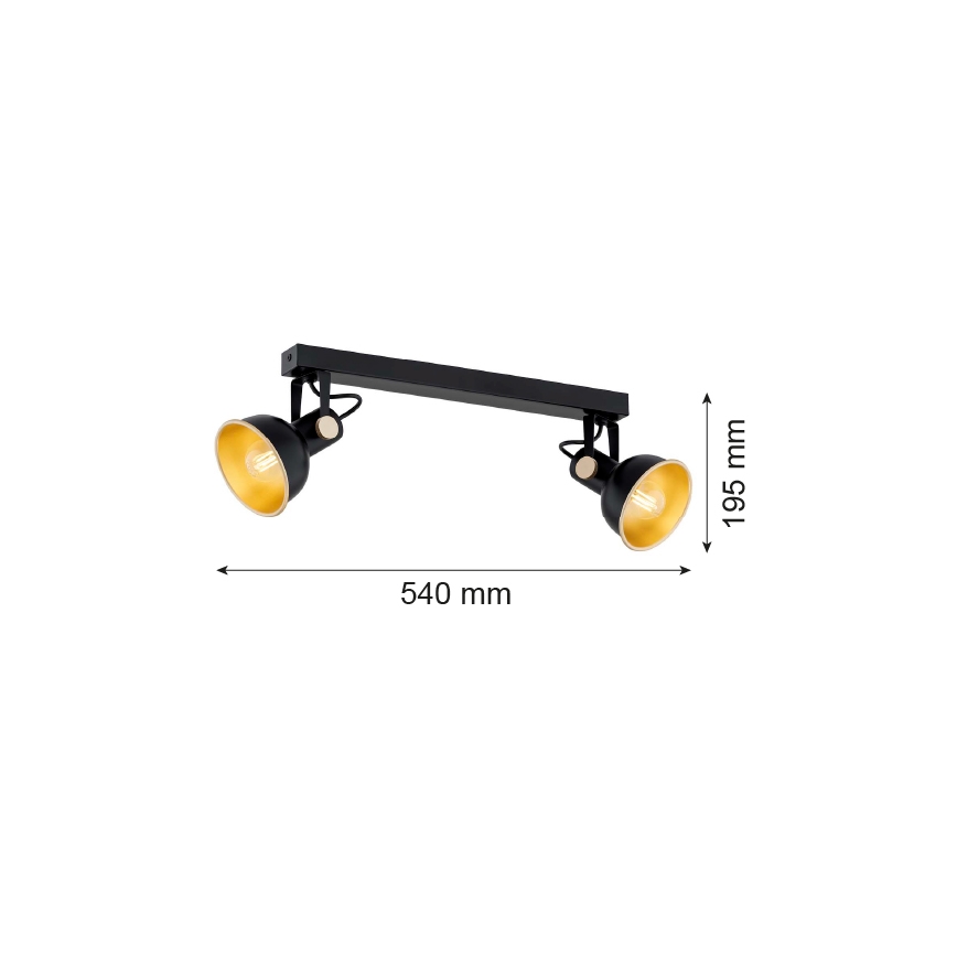 Argon 7142 - Kohtvalgusti LENORA 2xE14/7W/230V must