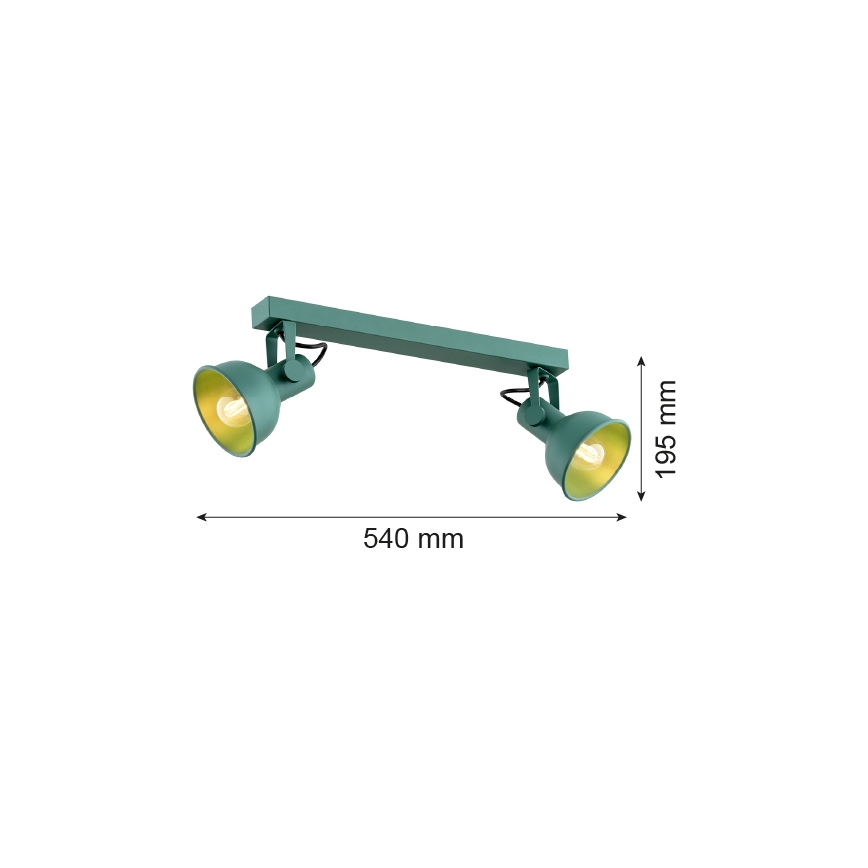Argon 7174 - Kohtvalgusti LENORA 2xE14/7W/230V roheline