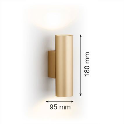 Argon 7178 - Seinavalgusti MITOS PLUS 2xGU10/5W/230V kuldne