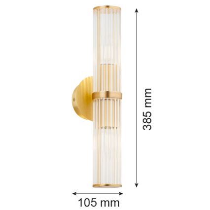 Argon 7203 - Seinavalgusti HAMPTON 2xE14/7W/230V kuldne
