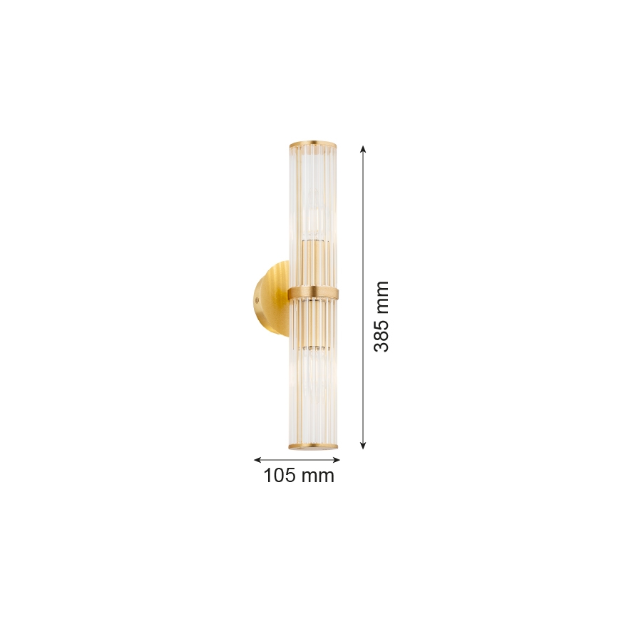 Argon 7203 - Seinavalgusti HAMPTON 2xE14/7W/230V kuldne