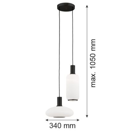 Argon 7214 - Lühter SAGUNTO PLUS 2xE27/15W/230V must