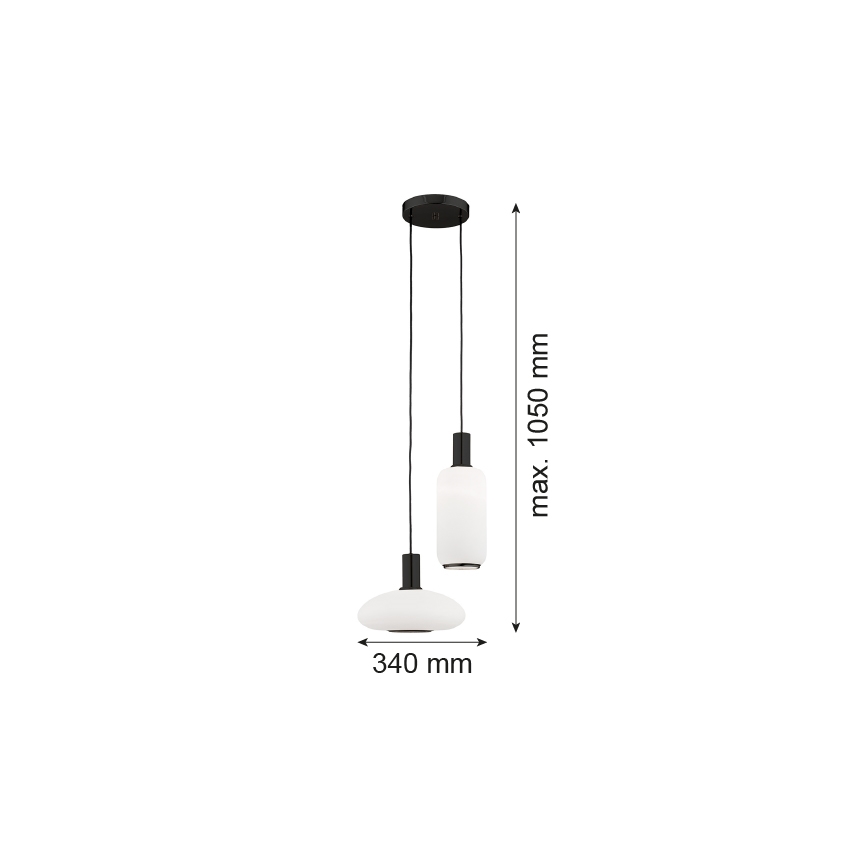 Argon 7214 - Lühter SAGUNTO PLUS 2xE27/15W/230V must