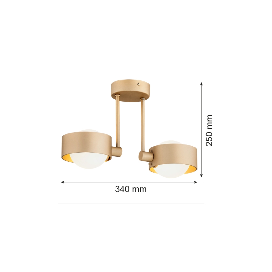 Argon 7215 - Vannitoa ripplühter MASSIMO PLUS 2xG9/6W/230V IP44 kuldne