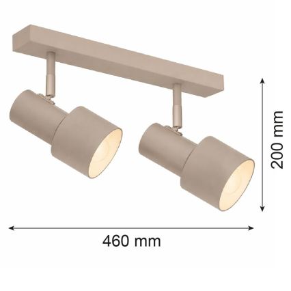 Argon 7294 - punktvalgusti DOR 2xE27/15W/230V beež
