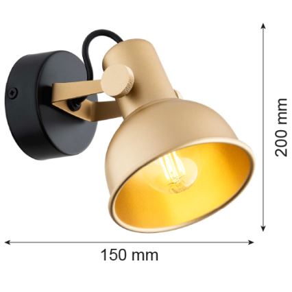 Argon 8248 - Kohtvalgusti LENORA 1xE14/7W/230V kuldne/must