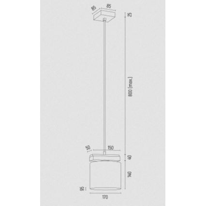 Argon 8276 - Lühter CANOA 1xE27/15W/230V must