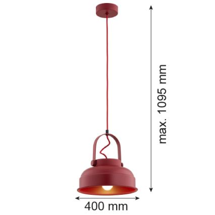 Argon 8286 - Lühter DAKOTA 1xE27/15W/230V punane