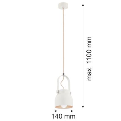 Argon 8290 - Lühter LOGAN 1xE27/15W/230V d. 14 cm valge