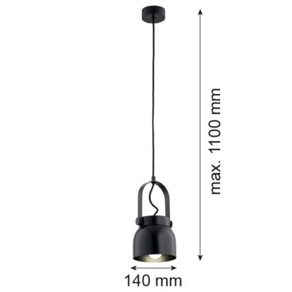 Argon 8291 - Lühter LOGAN 1xE27/15W/230V d. 14 cm must