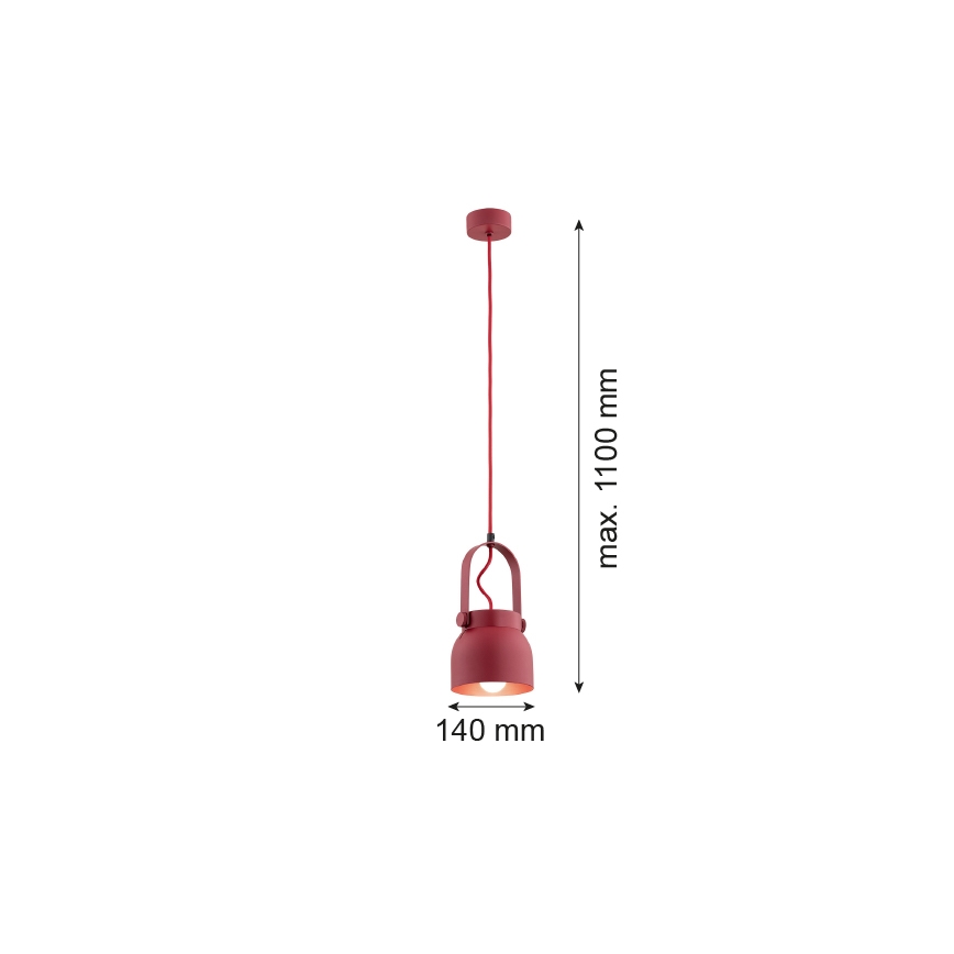 Argon 8292 - Lühter LOGAN 1xE27/15W/230V d. 14 cm punane