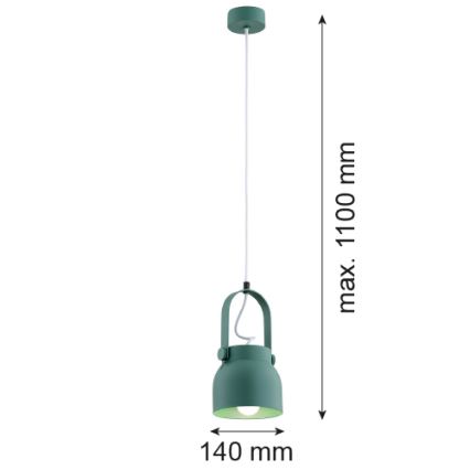 Argon 8293 - Lühter LOGAN 1xE27/15W/230V d. 14 cm roheline