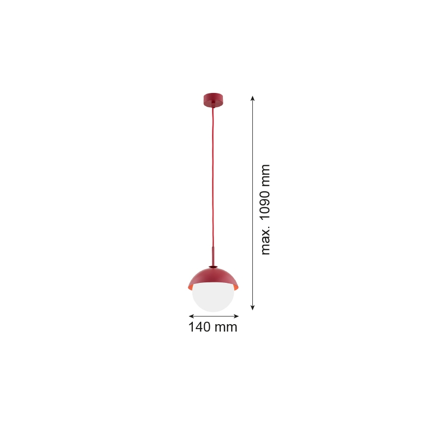 Argon 8296 - Lühter CAPPELLO 1xE27/15W/230V punane