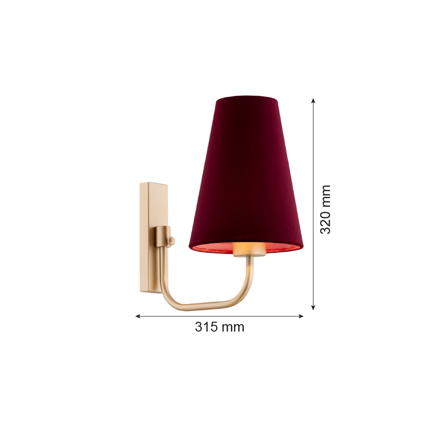 Argon 8313 - Seinavalgusti SAFIANO 1xE27/15W/230V burgundy