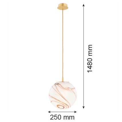 Argon 8447 - Lühter ALMIROS 1xE27/15W/230V d. 25 cm alabaster kuldne