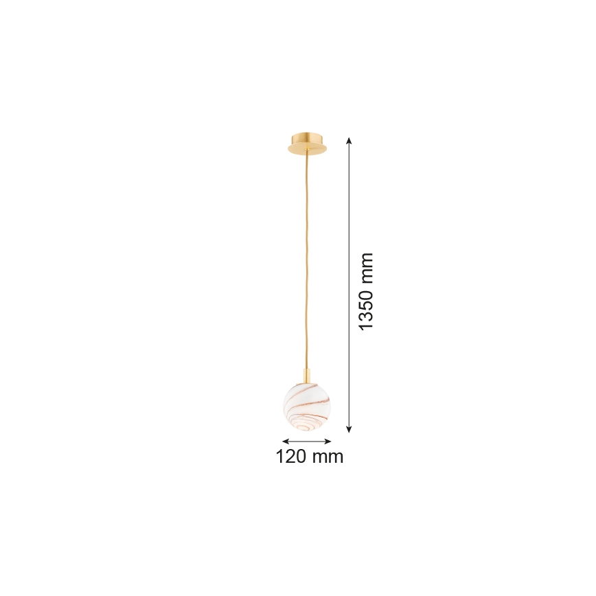 Argon 8450 - Lühter ALMIROS 1xE14/7W/230V d. 12 cm alabaster kuldne