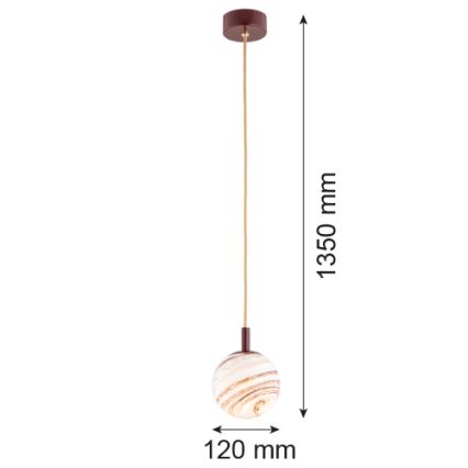 Argon 8452 - Lühter ALMIROS 1xE14/7W/230V d. 12 cm alabaster pruun/kuldne
