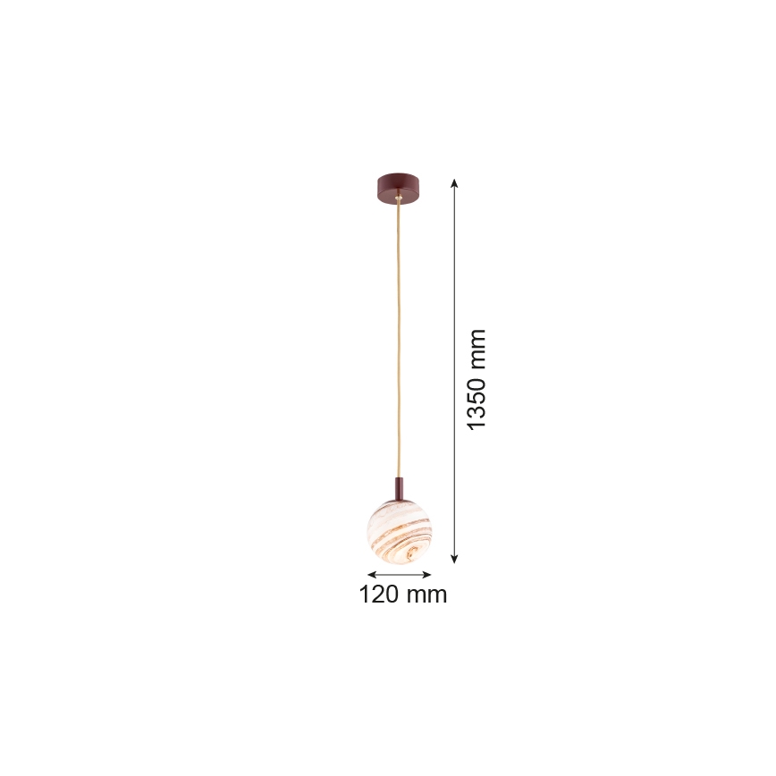 Argon 8452 - Lühter ALMIROS 1xE14/7W/230V d. 12 cm alabaster pruun/kuldne